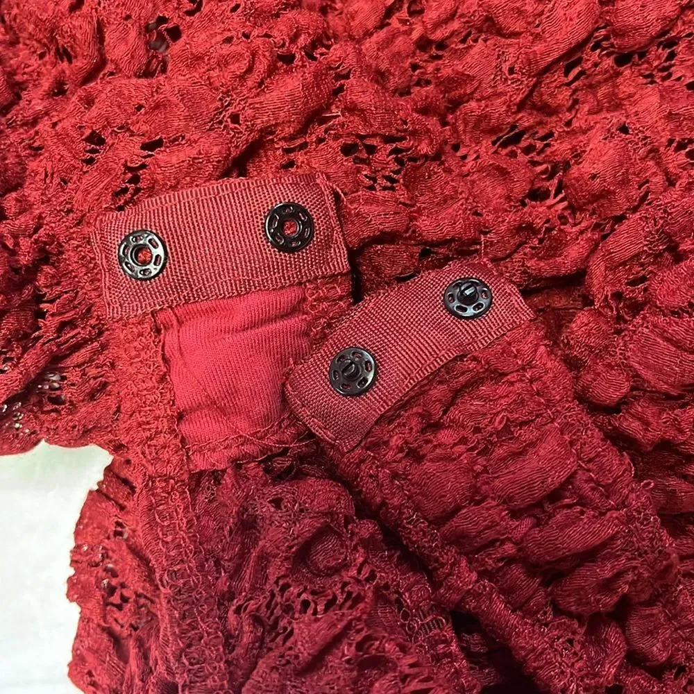 NWOT Free People |  Wo Day & Night Lace Long Sleeve Bodysuit Holly‎ Berry S